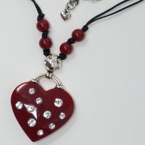 Brighton Dazzling Love Red and Crystal Pendant Reversible Necklace